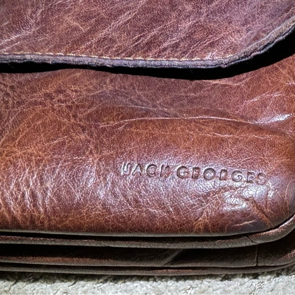 Jack Georges Hand Stained Buffalo Leather crossbody bag with built in wallet. - Picture 4 of 5